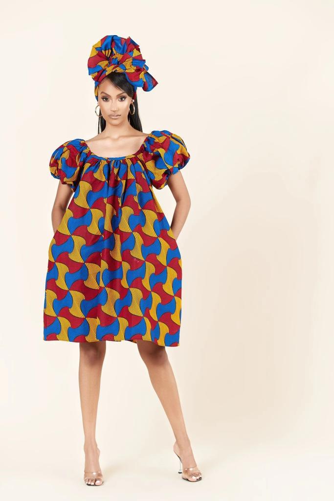 RED BLUE YELLOW MULTI AFRICAN ANKARA PRINT PLUS SIZE CLOTHING PARTY MAXI DRESS