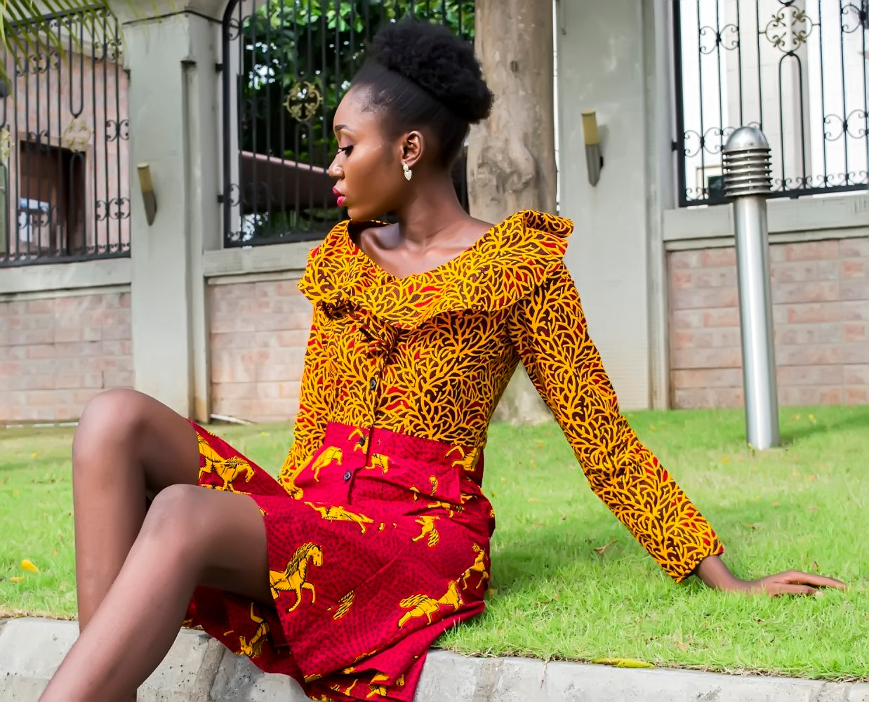 Mustard Yellow Two Two African Ankara Print Jumpsuit