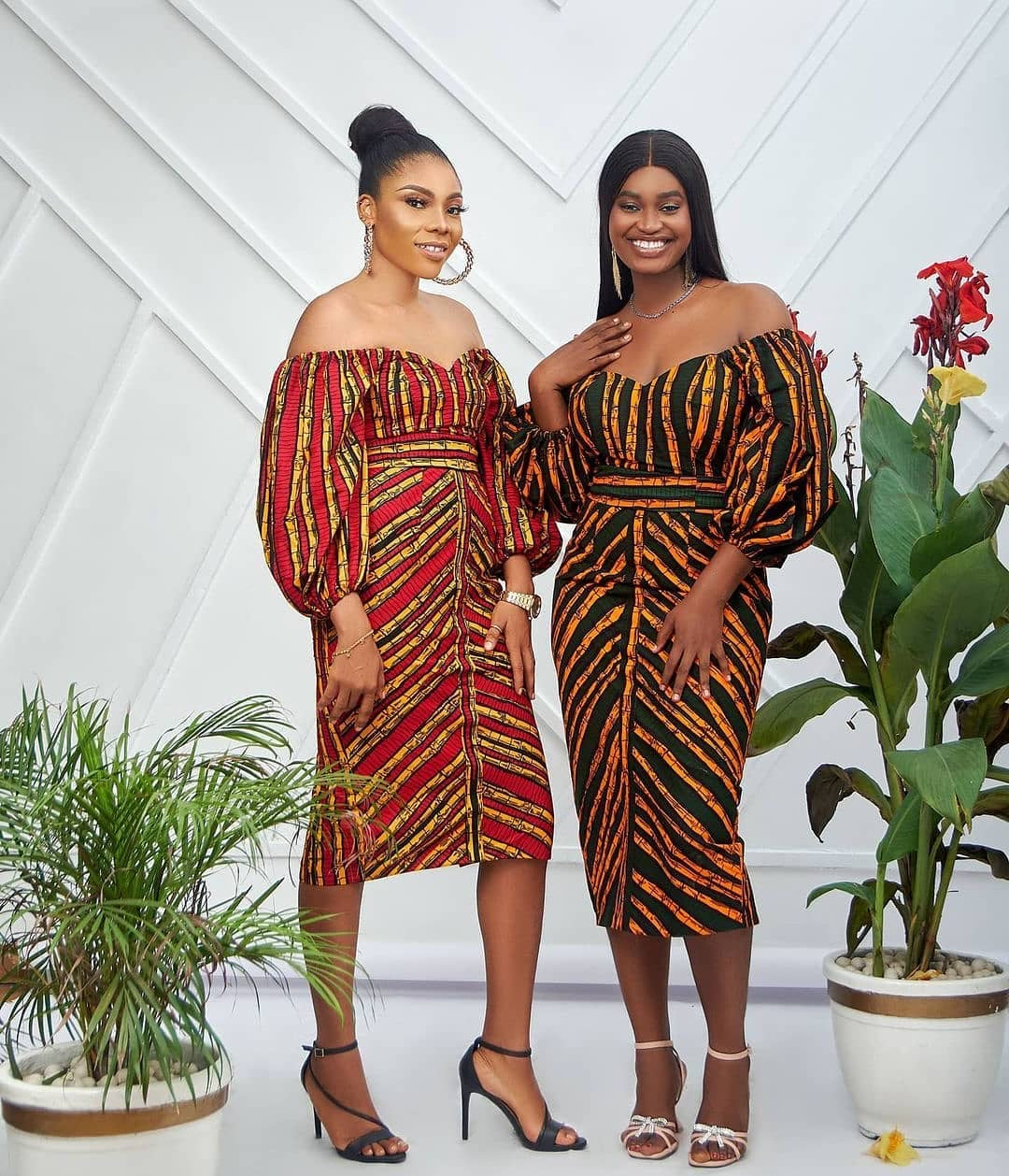 OFF SHOULDER FITTED AFRICAN ANKARA PRINT PLUS SIZE PARTY DRESS